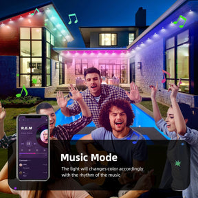 Outdoor String Lights with Smart RGB+IC, New Year Lights with 54 Scene Modes