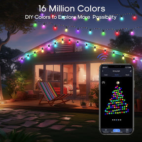 TaoTronics Outdoor String Lights, 50ft RGB Lights for Garden Party