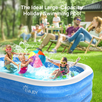 Evajoy Inflatable EJ-HF021 Outdoor Family Large Pool for Toddlers, Kids, Adults  WM-