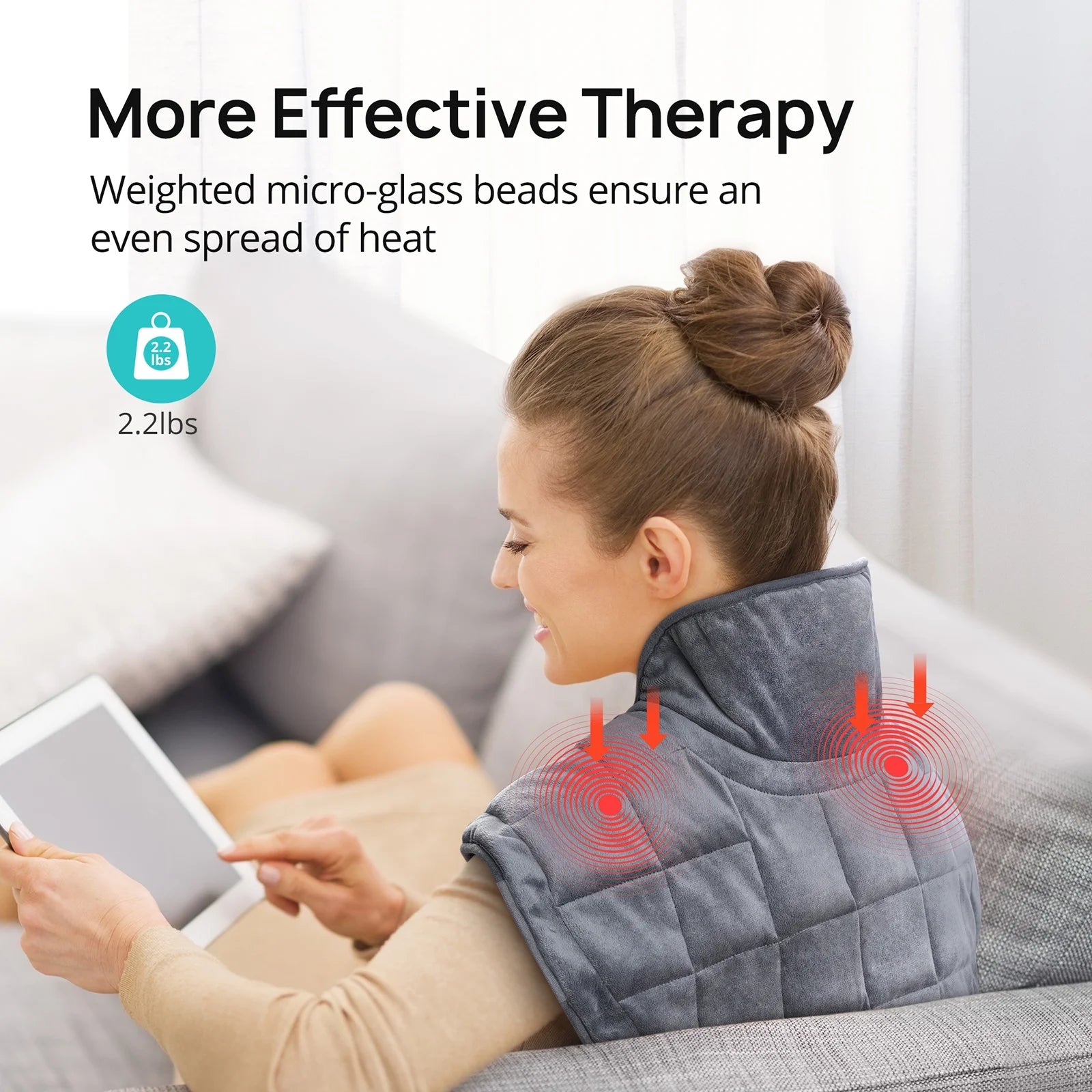 Sable Neck Weighted Heating Pad 22 x 19" Electric Heating Pad for Back WM