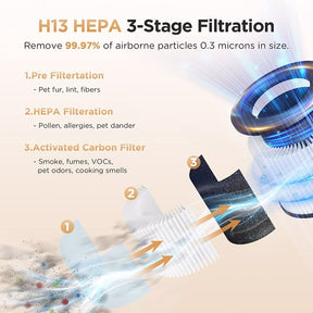 H13 HEPA 3-Stage Filtration