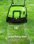 SWIPESMITH 16-Inch 15 Amp Electric Dethatcher Scarifier, Lawn Dethatcher with 5-Position Depth Adjustment SI-TH002