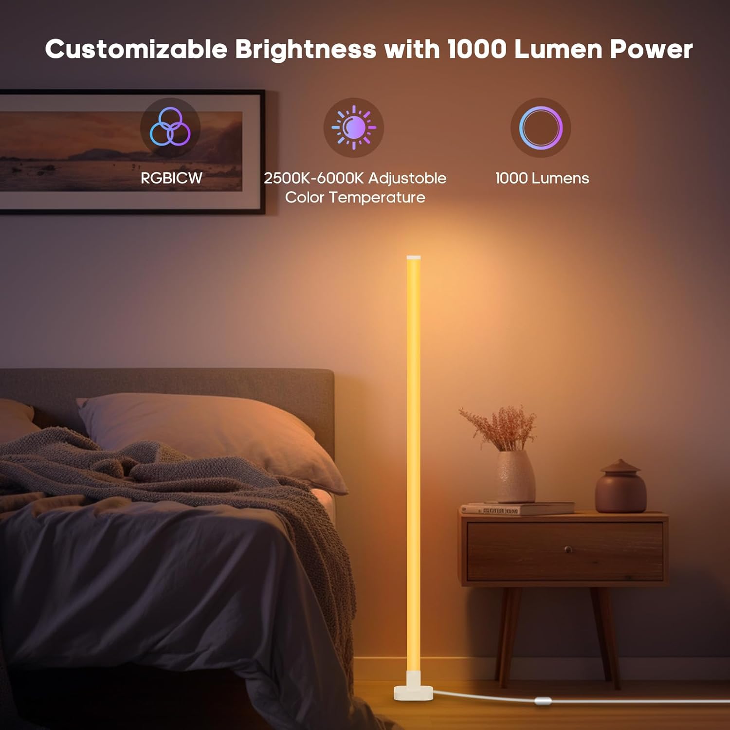 TaoTronics LED Floor Lamp, Smart RGB Corner Lamp with App and Remote Control