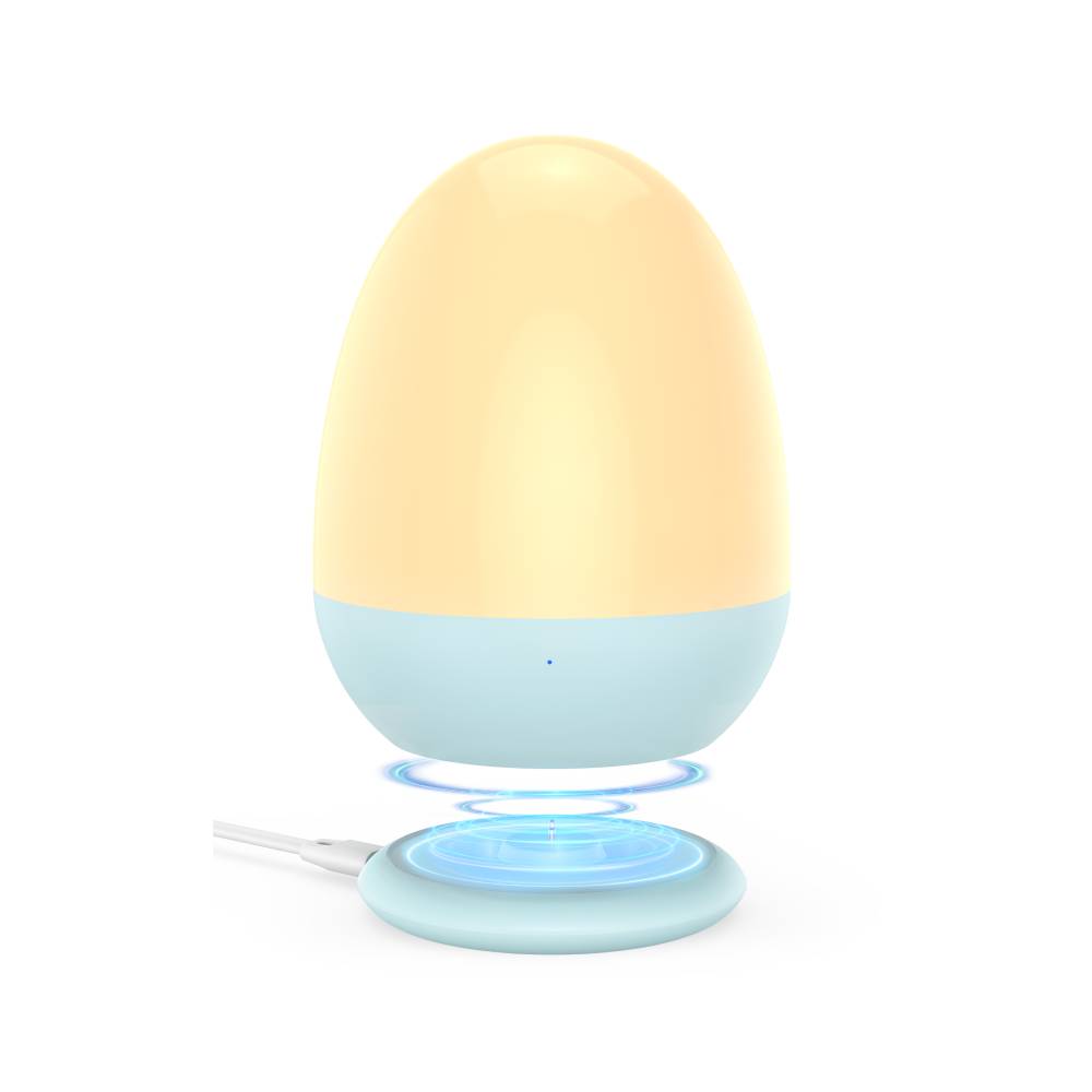 JolyWell Baby Night Light for Kid, Portable Egg Nightlight with Stable Charging Pad, Touch Nursery Night Lamp for Breastfeeding