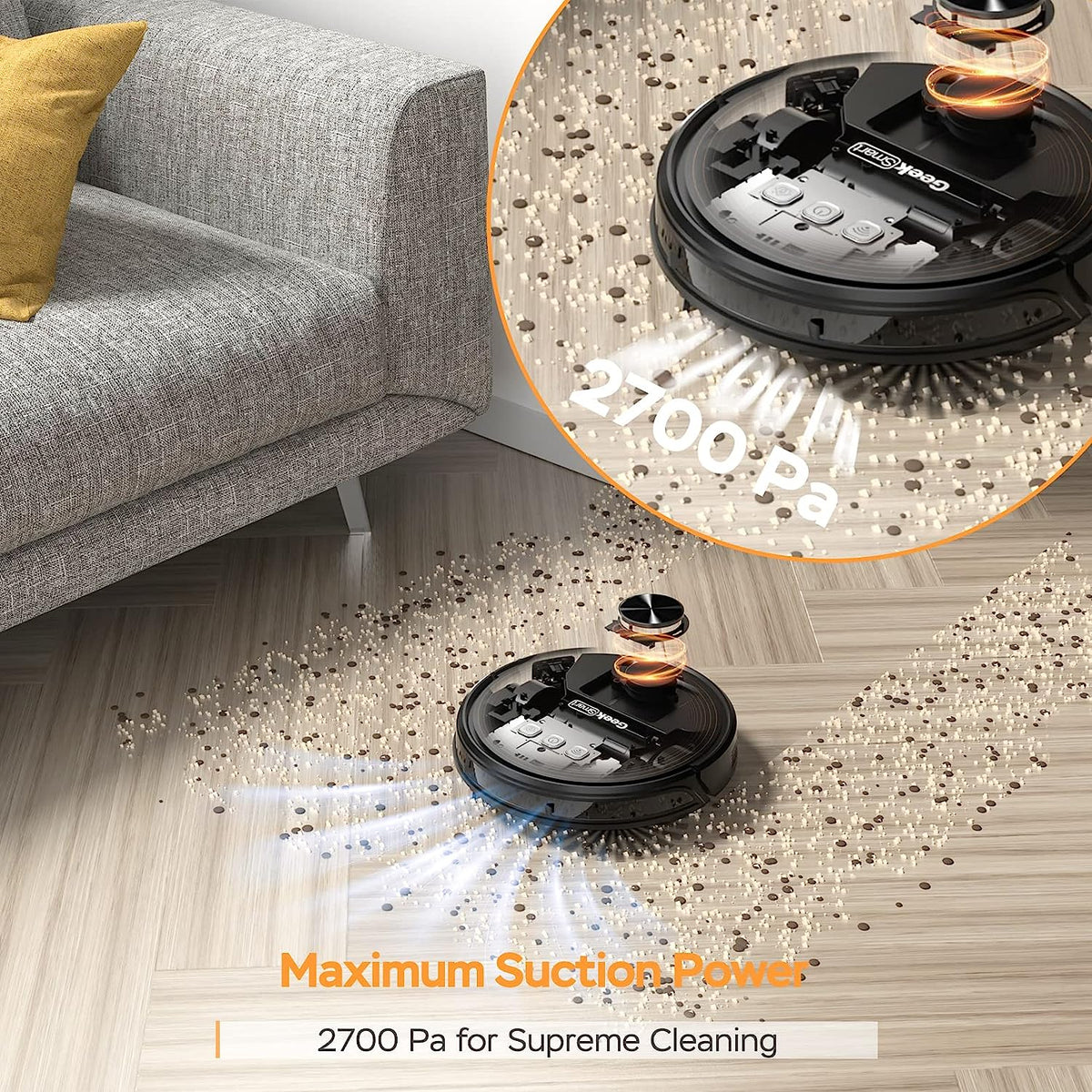 Geek Smart L8 Laser Robot Vacuum Cleaner , LDS Navigation, MAX 2700 PA Suction, Wi-Fi Connected APP
