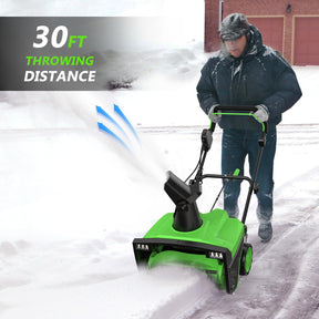 SWIPESMITHE 15-Amp 20-Inch Electric Snow Blower, 3000 Rotating Speed Corded with Dual LED Lights