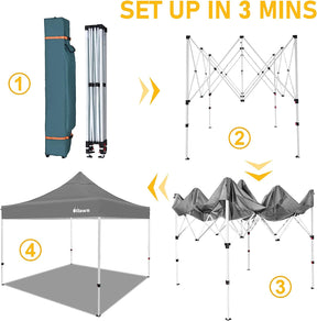 OLILAWN 10x10 Pop Up Canopy Tent with UPF 50+ Waterproof