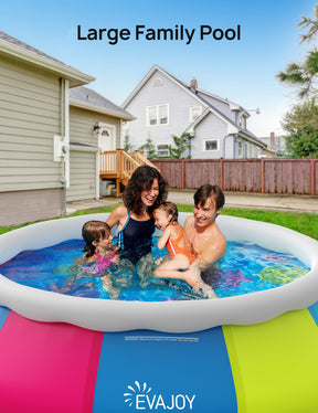 Evajoy Inflatable Swimming Pool Above Ground Pool 10ft x 30in Fast Set Pools WM