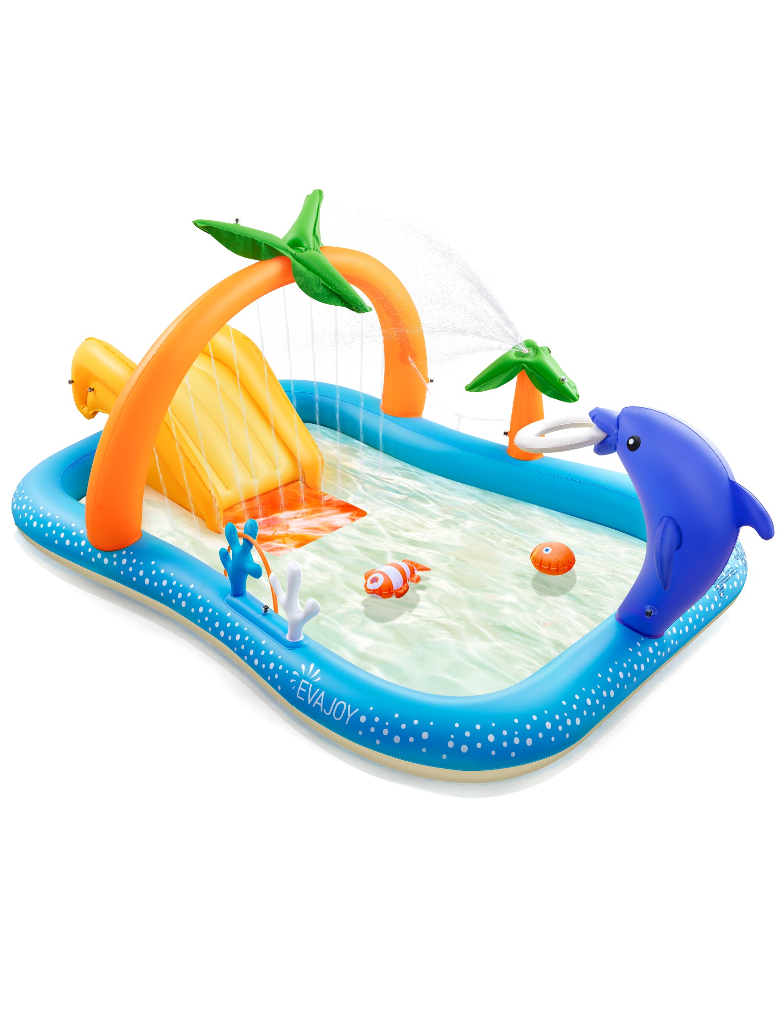 Sable Inflatable Pool, 95 x 75 x 40in Rectangular Swimming Pool for Toddlers, Kids, Family, Above Ground, Backyard, Outdoor wm