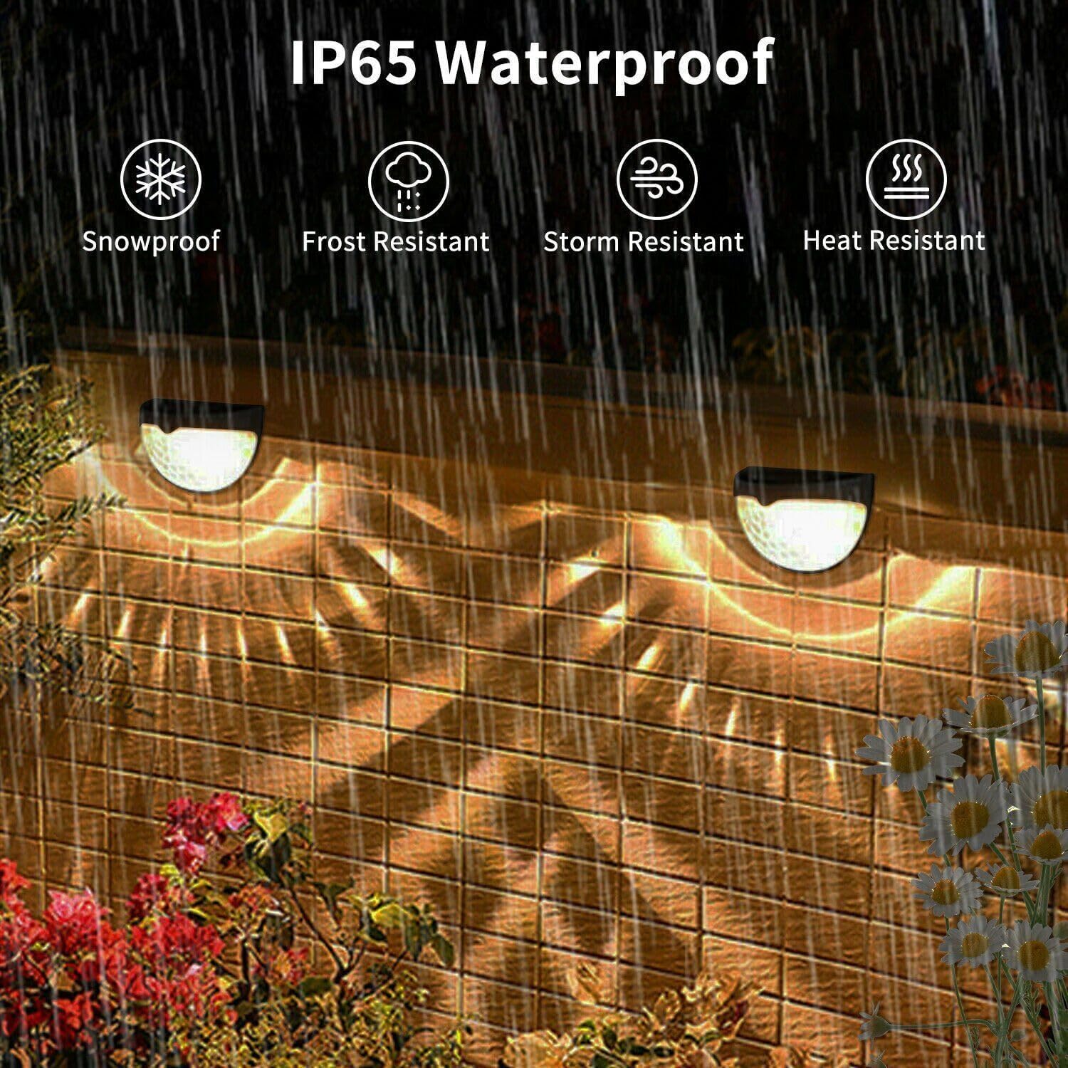 TaoTronic Solar Fence Lights, outdoor waterproof LED Solar Lights