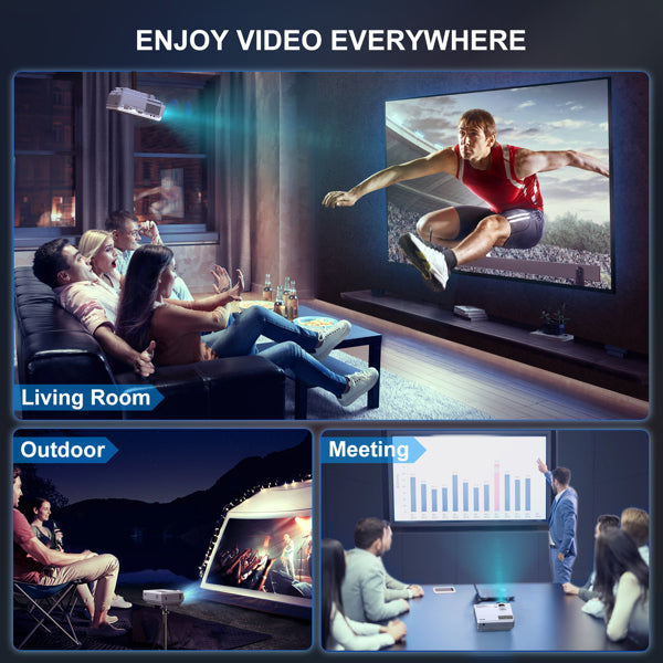 FUDONI Projector with WiFi and Bluetooth,5G WiFi 9000L Native 1080P Video Projector, Compatible with TV Stick