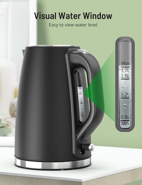 Paris Rhône 1.7L Stainless Steel Electric Kettle, 1500W with LED Indicator