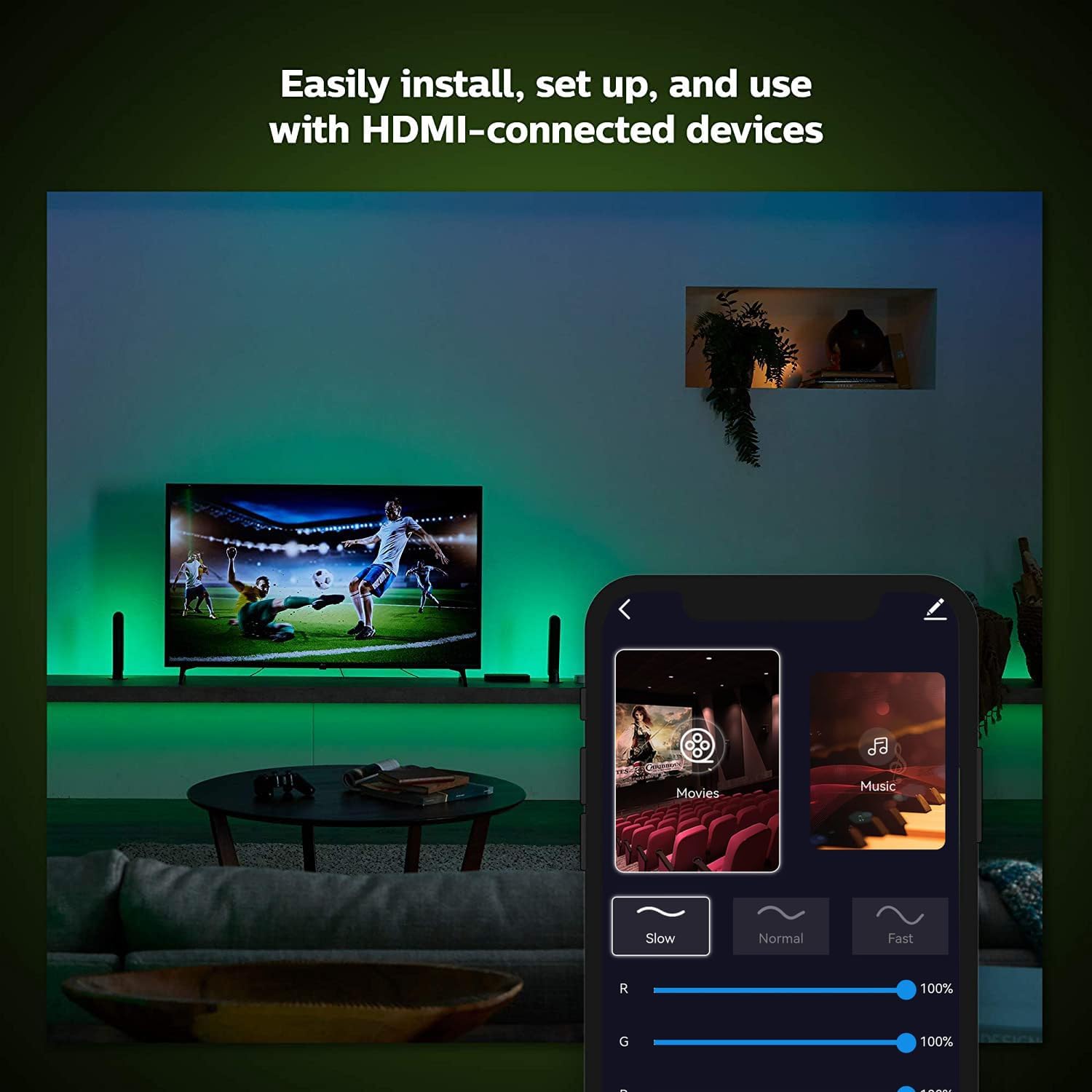 TaoTronics 5M TV LED Backlights, 4K Gaming Box &32 FT RGB TV LED Light Strip