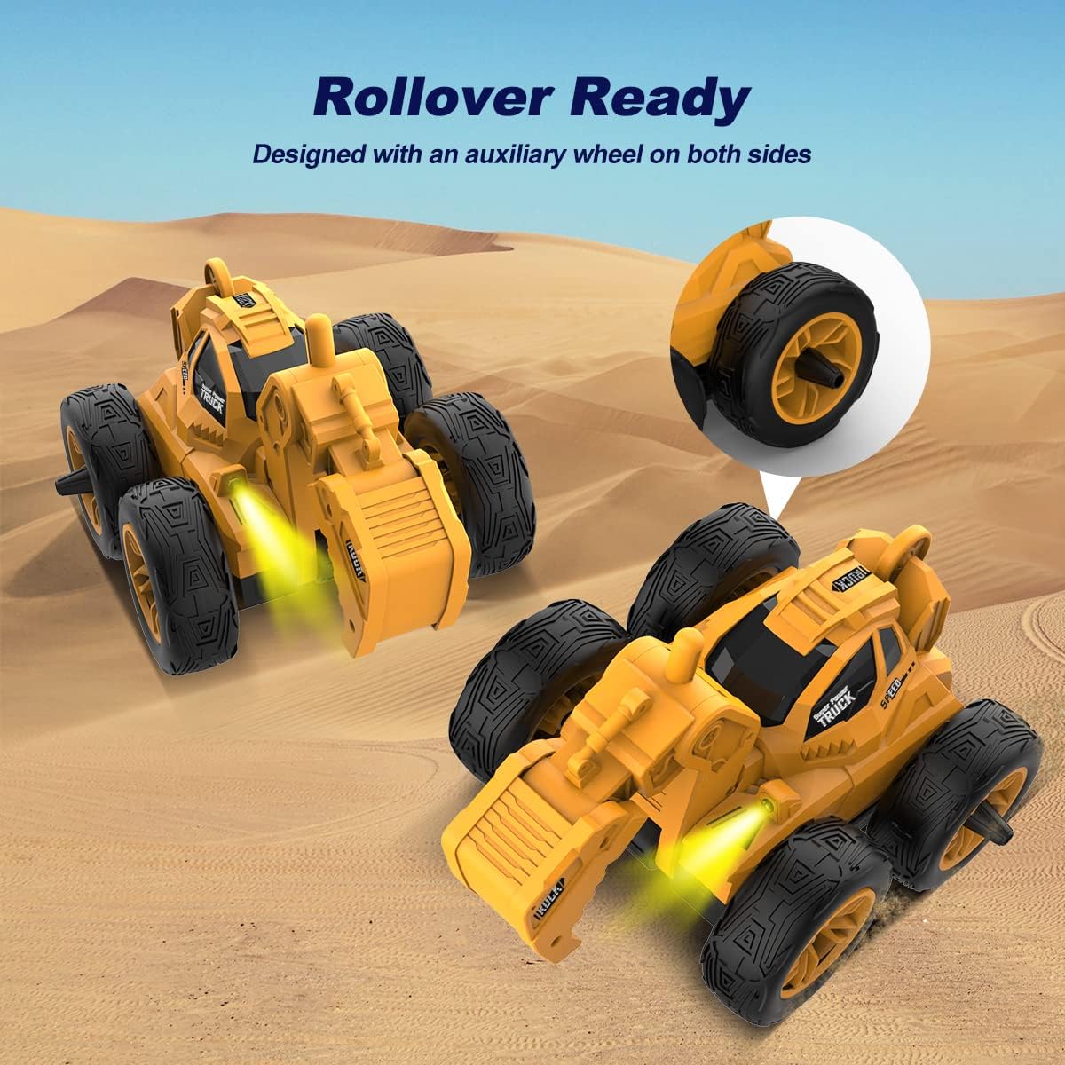 KATTUN Construction Vehicles Toy, 360° Flip and Rotation Remote Control Excavator Truck, 2.4Ghz RC Car