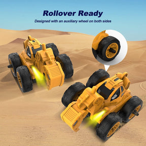 KATTUN Construction Vehicles Toy, 360° Flip and Rotation Remote Control Excavator Truck, 2.4Ghz RC Car