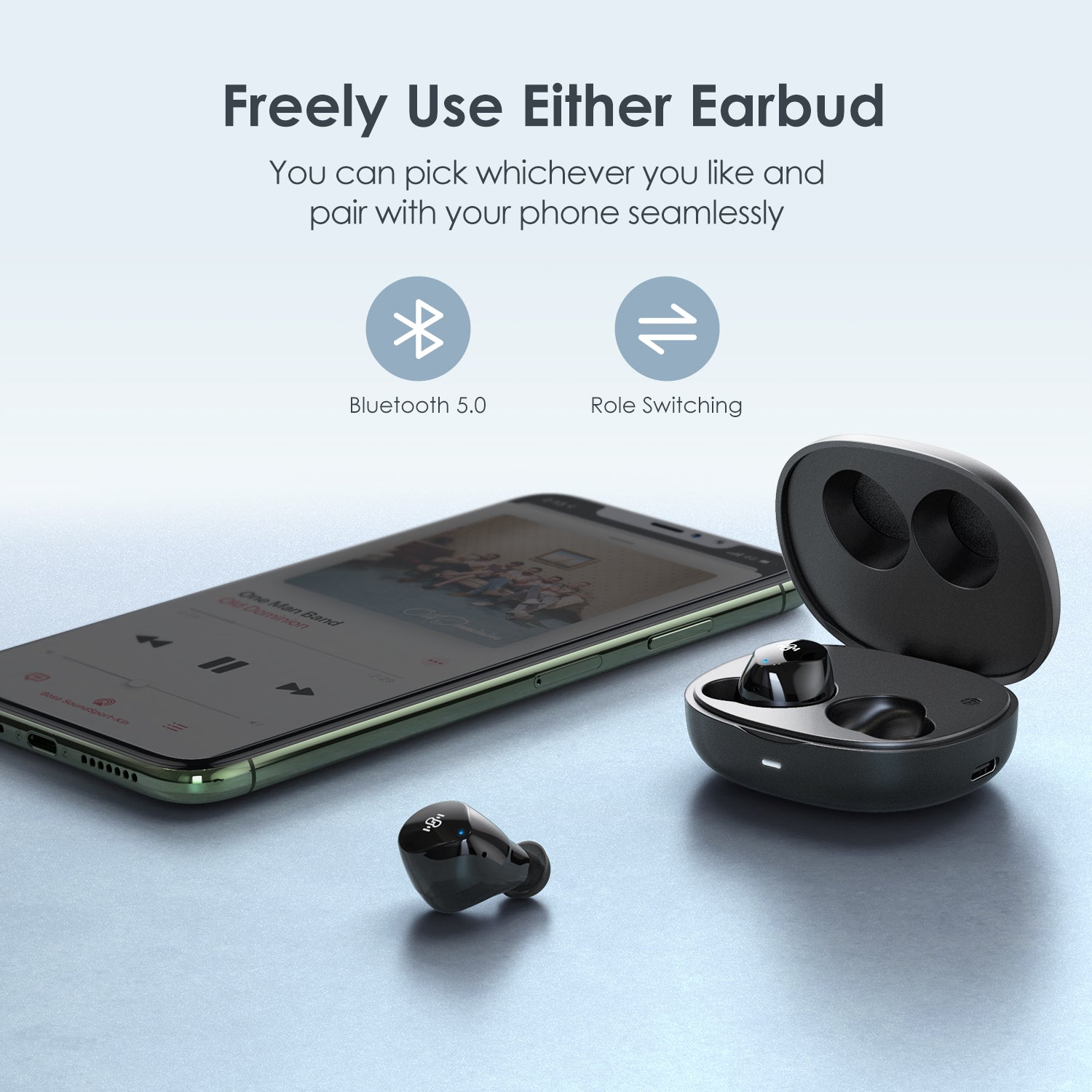 Taotronics Wireless Earbuds BH021, 4 Mics, IPX7 Waterproof, 36Hrs Playtime, Lightweight Stereo Headphones