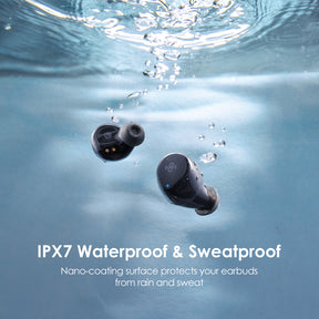 Taotronics Wireless Earbuds BH021, 4 Mics, IPX7 Waterproof, 36Hrs Playtime, Lightweight Stereo Headphones