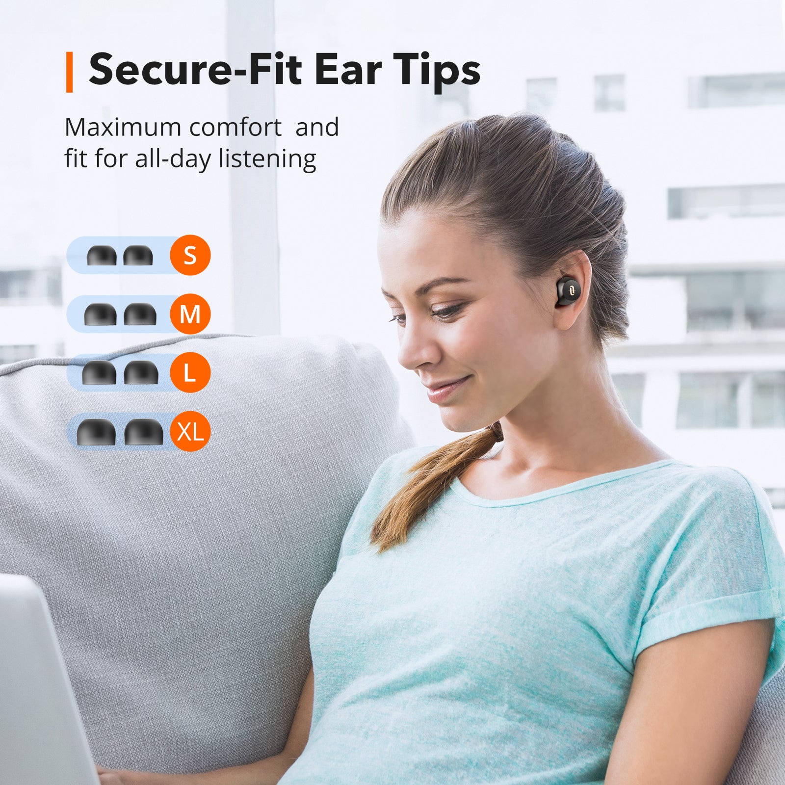 TaoTronics Soundliberty 97 Bluetooth Earbuds USB-C fast charging