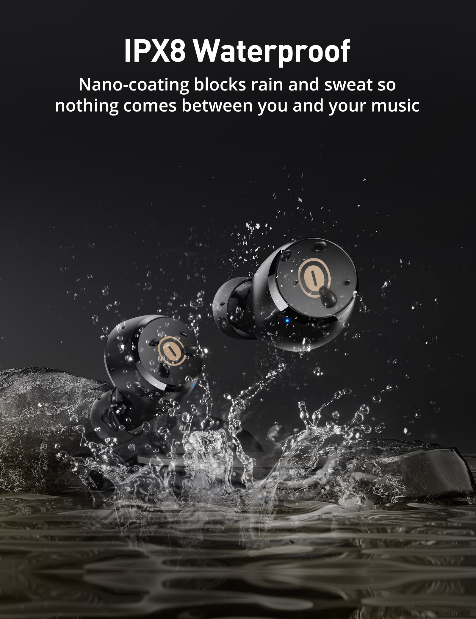 Bluetooth Earbuds, Wireless Earbuds Qualcomm aptX Lightweight Mini Earphones, IPX8 Waterproof