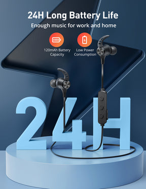 Wireless Sports Headphones BH032, Bluetooth 5.2 IPX7 Waterproof 24 Hours Playtime