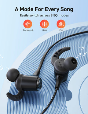 TaoTronics Wireless Sports Headphones BH032, Bluetooth 5.2 IPX7 Waterproof 24 Hours Playtime 2024