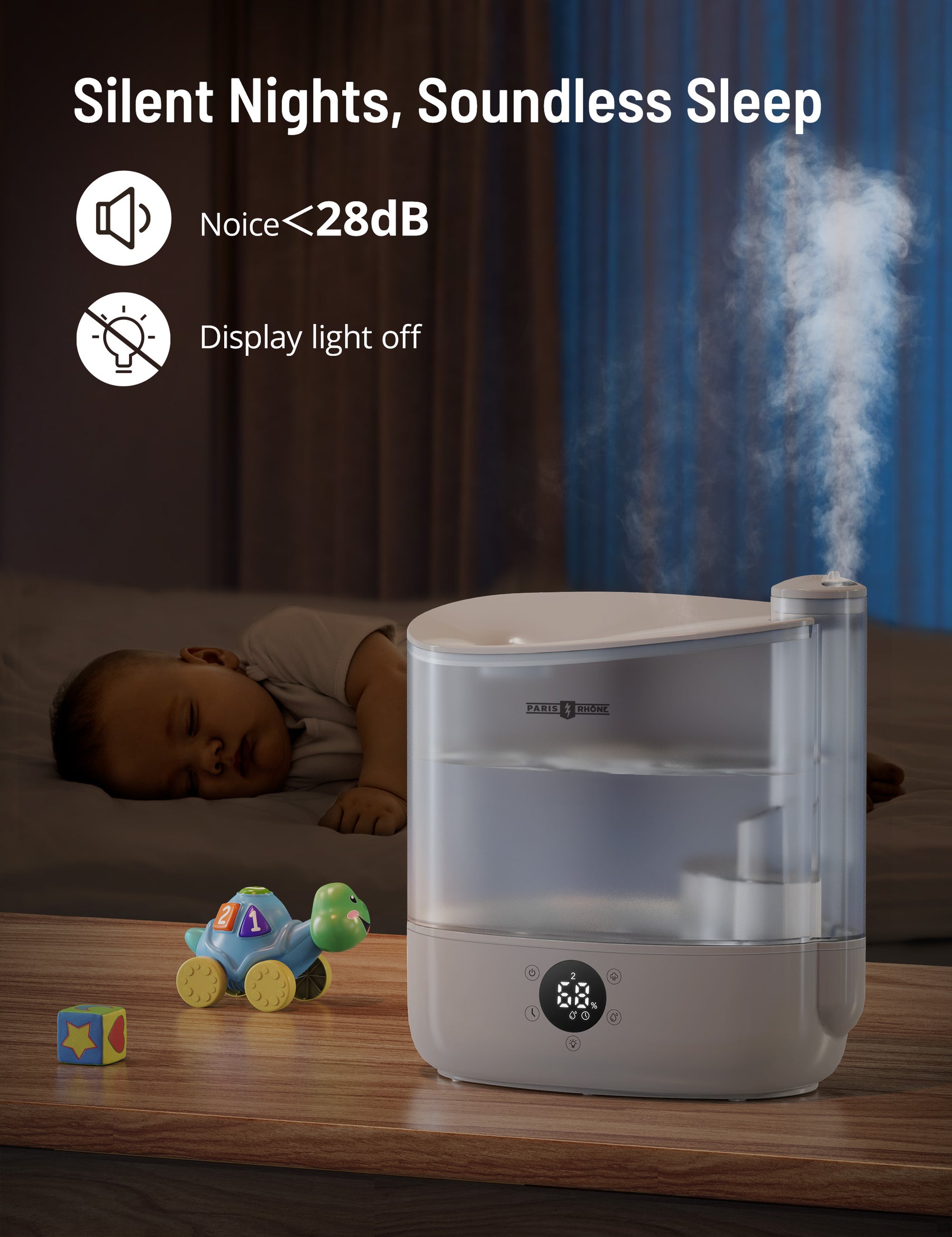 PARIS RHÔNE AH038 6L Smart Top Fill Humidifiers with App, WiFi, 60H Long Runtime for Home