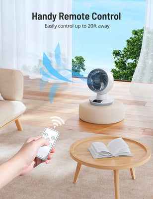 Taotronics Desk Fan with Remote, Cover 161sq.ft, 3 Speeds 8" Oscillating Smart Touch Quiet Air Circulator Fan WM-