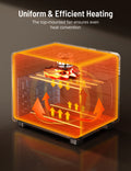 Uniform Efficient Heating The top-mounted fan ensures even heat convention