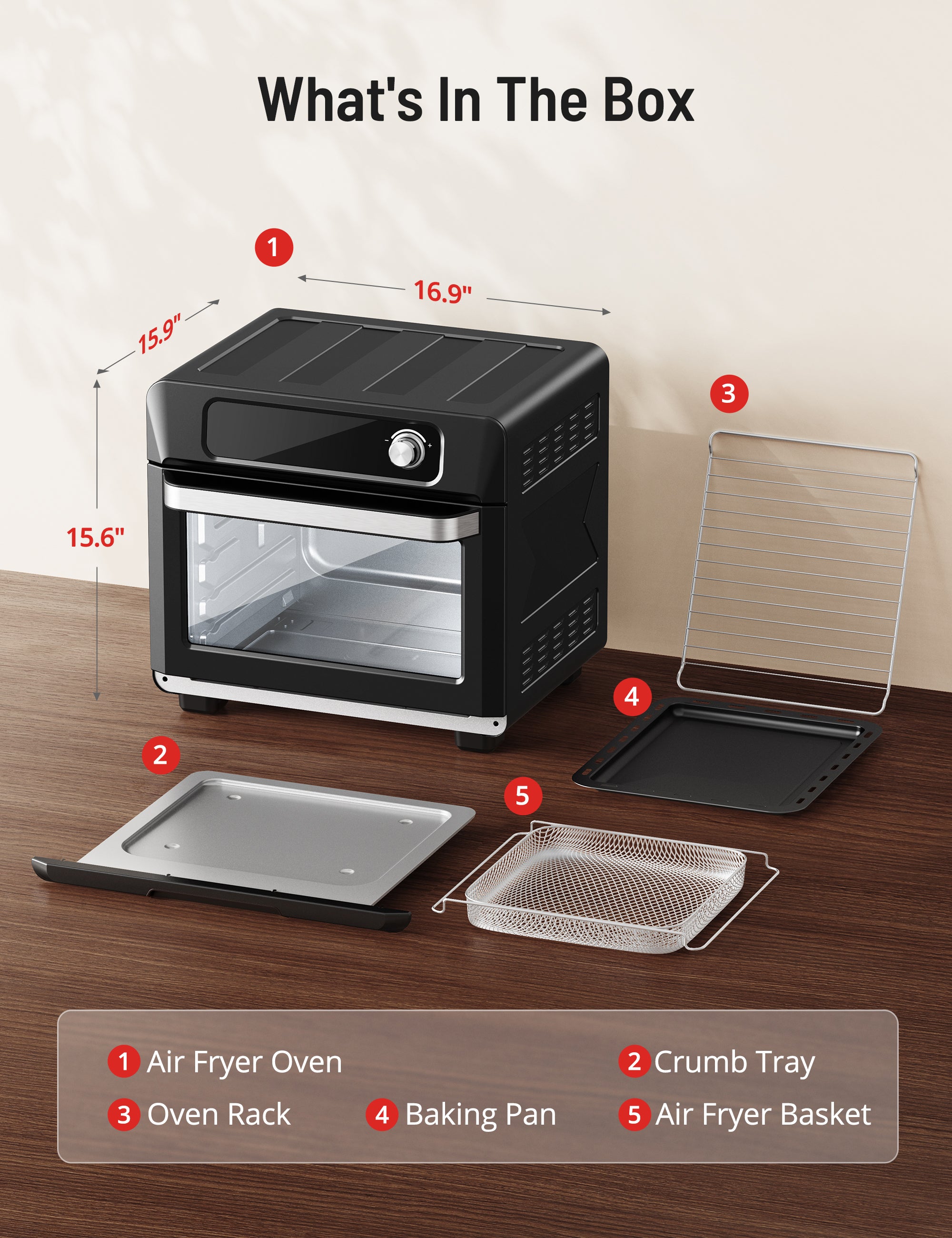 Air Fryer 26QT Extra Large Capacity Digital Toaster Oven NB-AF006