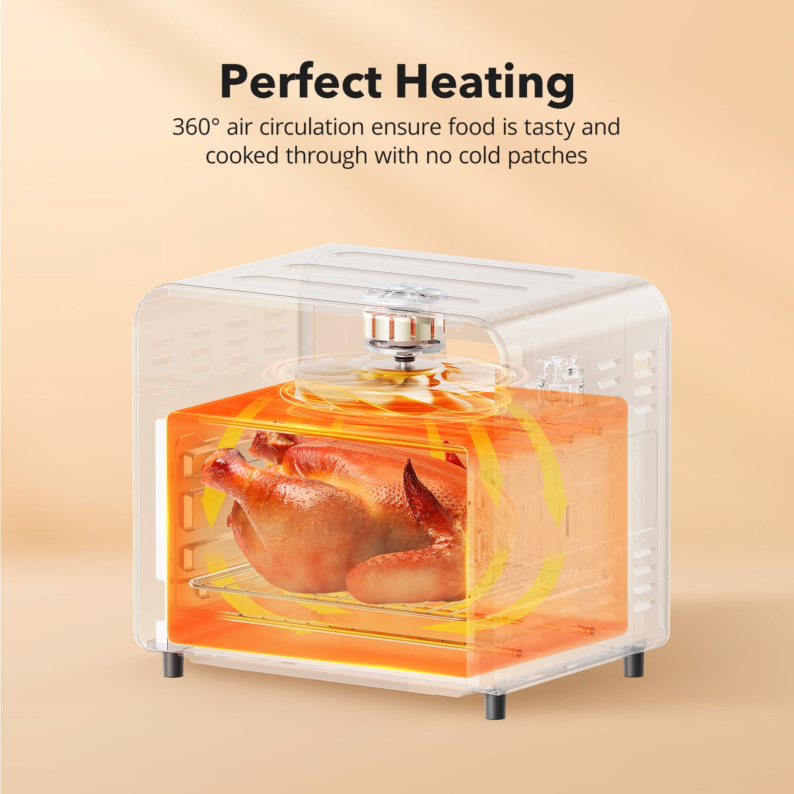 Air Fryer, 1700W 14.8 QT, 5 in 1 Toaster Oven Countertop, Oil-Less Cooking, Stainless Steel, Dishwasher safe, Black