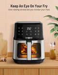 Keep An Eye On Your Fry Clear viewing window lets you monitor your meal