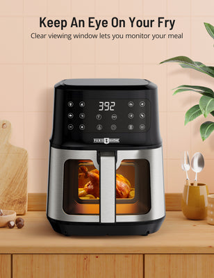 Keep An Eye On Your Fry Clear viewing window lets you monitor your meal