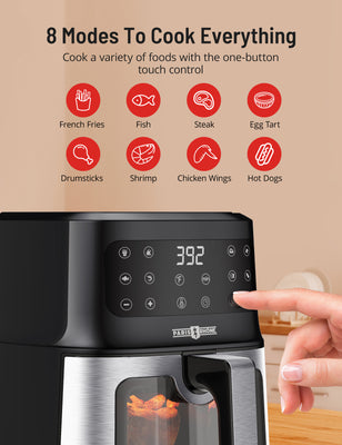 8 Modes To Cook Everything Cook a variety of foods with the one-button touch control