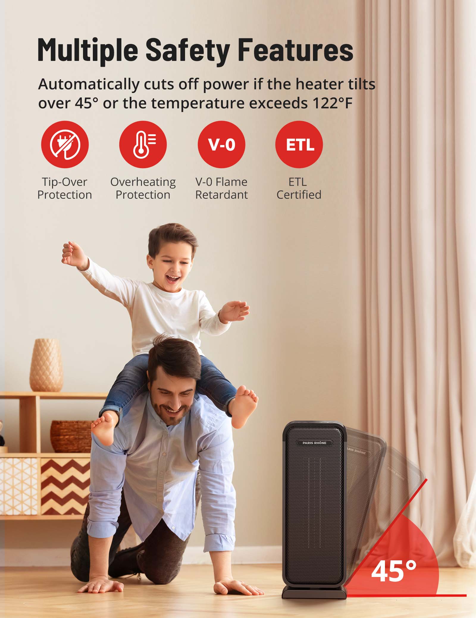 BLACK+DECKER Space Heater with Adjustable Thermostat, Ceramic Tower Heater,  Portable Heater & Tower Fan with 3 Settings, Oscillating Electric Heater