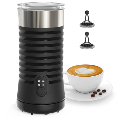 Milk Frother, 4-in-1 Milk Frother and Steamer, Hot & Cold Foam Maker with Silent Operation & Auto Shut-off WM-