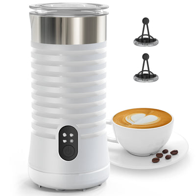 Milk Frother, 4-in-1 Milk Frother and Steamer, Hot & Cold Foam Maker with Silent Operation & Auto Shut-off WM