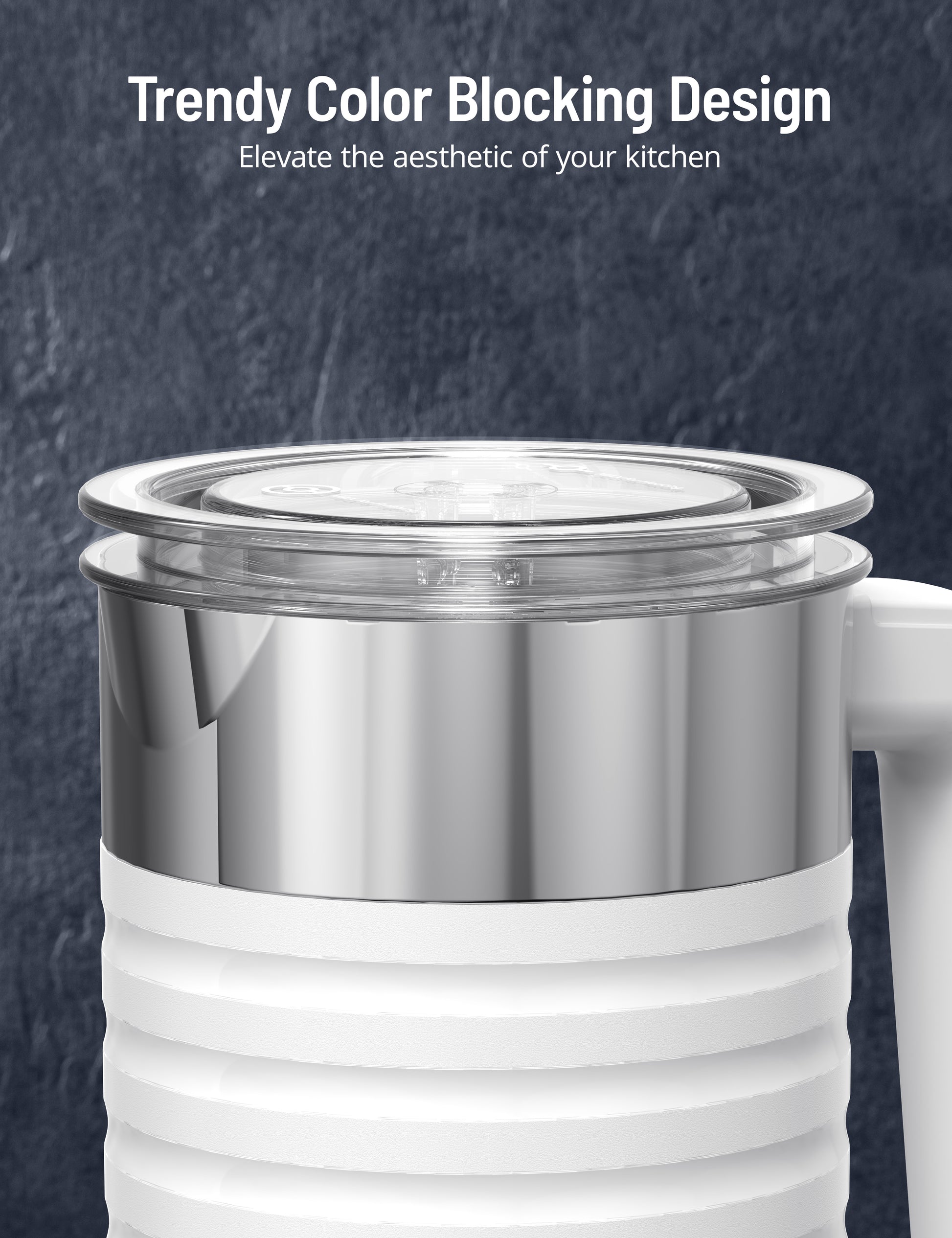 10.1 oz 4-in-1 Milk Frother and Steamer with Handle