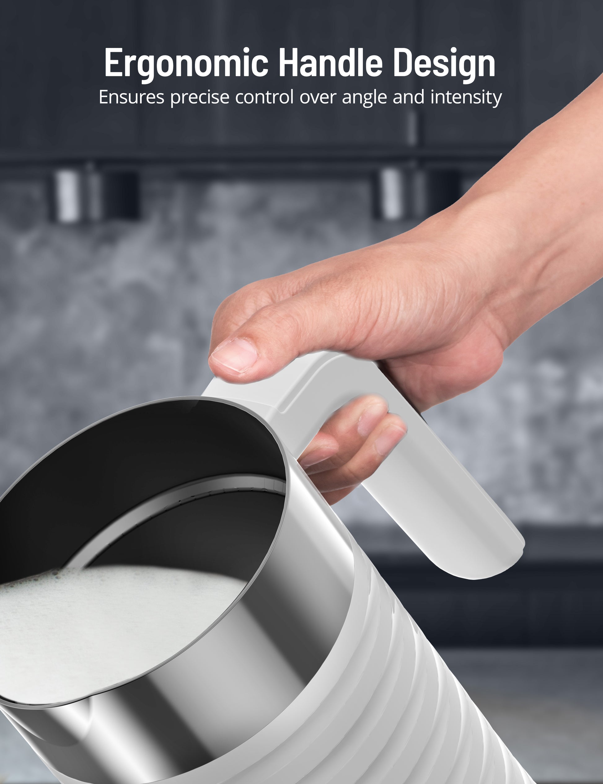 10.1 oz 4-in-1 Milk Frother and Steamer with Handle