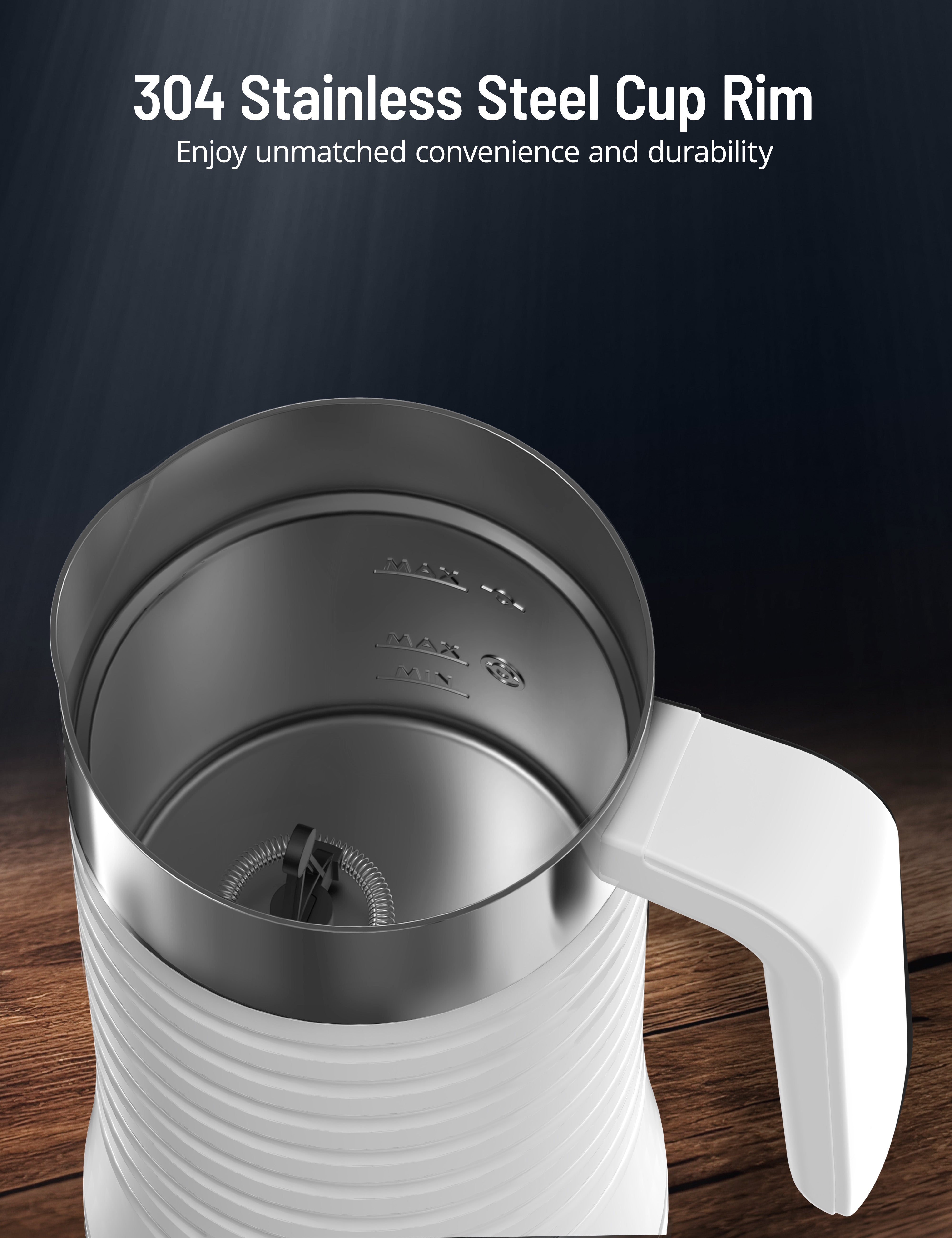 10.1oz. 4-in-1 Milk Frother and Steamer with Handle