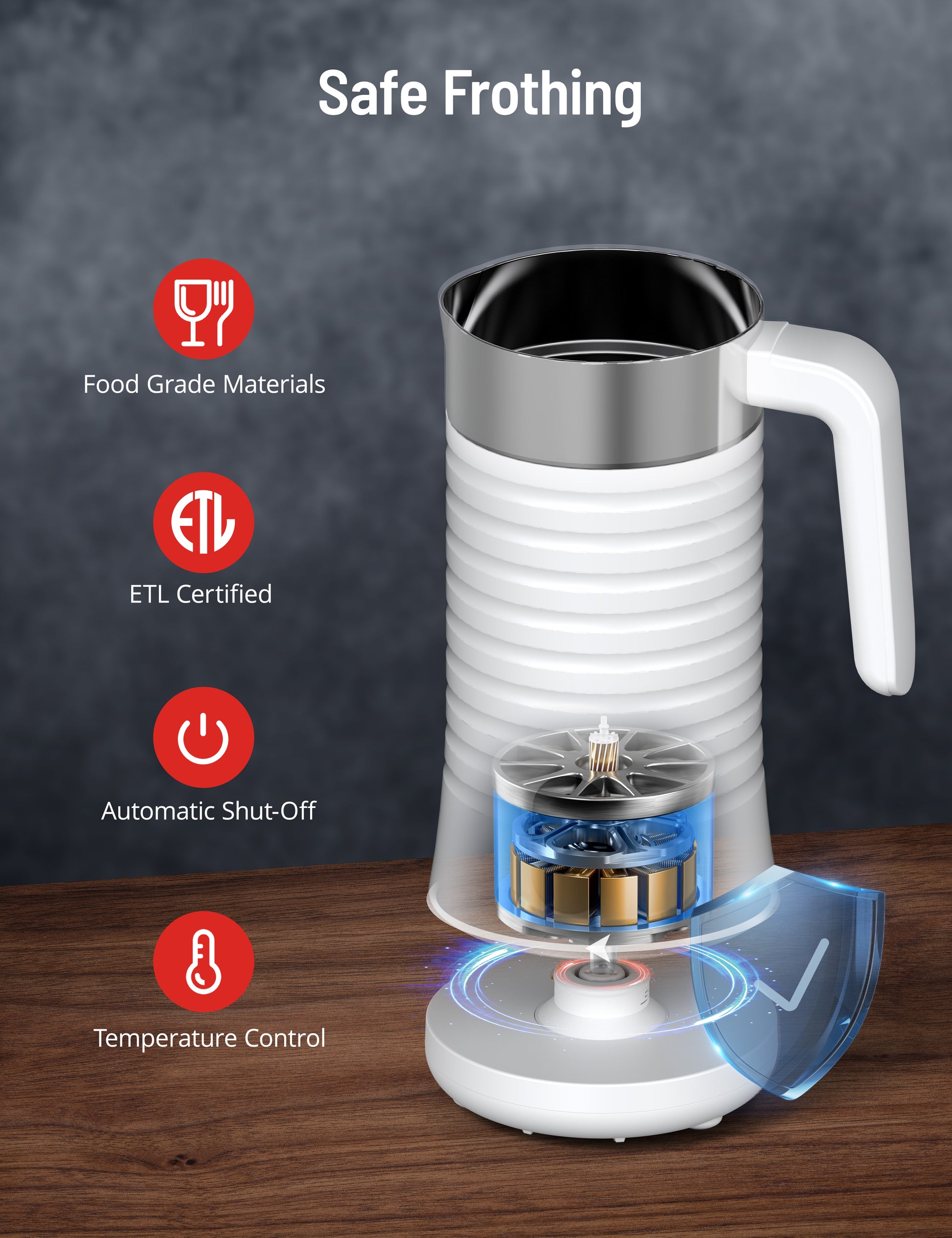 10.1 oz 4-in-1 Milk Frother and Steamer with Handle