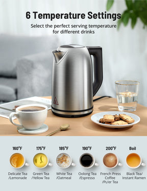 6 Temperature SettingsSelect the perfect serving temperature for different drinks 