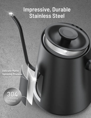 Paris Rhône Gooseneck Electric Kettle EK019, 4 Variable Presets1℉ Temperature，Control & LED Real-Time Temperature Display, 24H Keep Warm