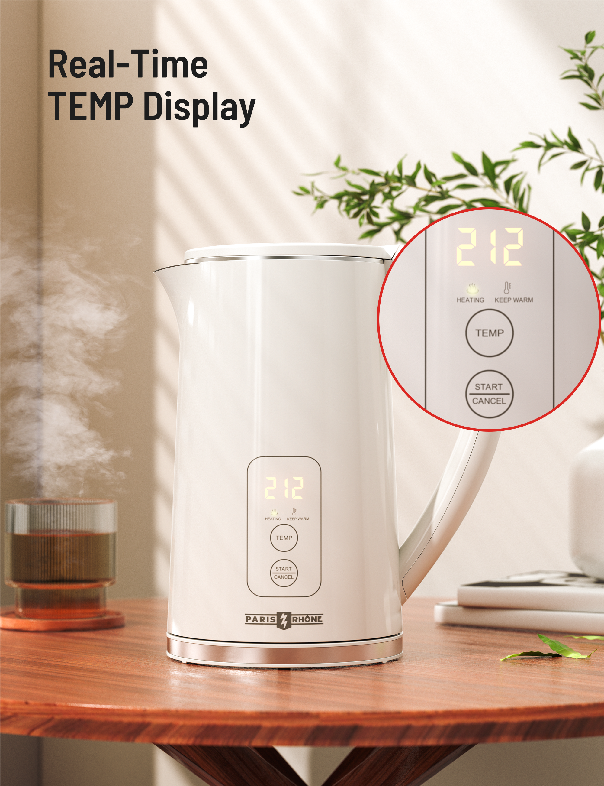 TaoTronics Electric Kettle 1.7L 1500W for Tea and Coffee, BPA-Free, Auto Shut-Off PE-EK022
