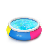 EVAJOY 15ft *35in Inflatable Swimming Pool Include Filter Pump, Ground Cloth and Cover WM