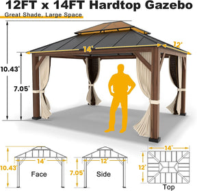 12FT x 14FT Hardtop Gazebo