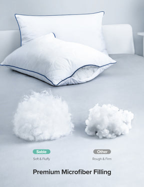 Sable Pillows for Sleeping, 2 Pack Hotel Collection Bed Pillows, Adjustable Soft Relief for Neck Pain
