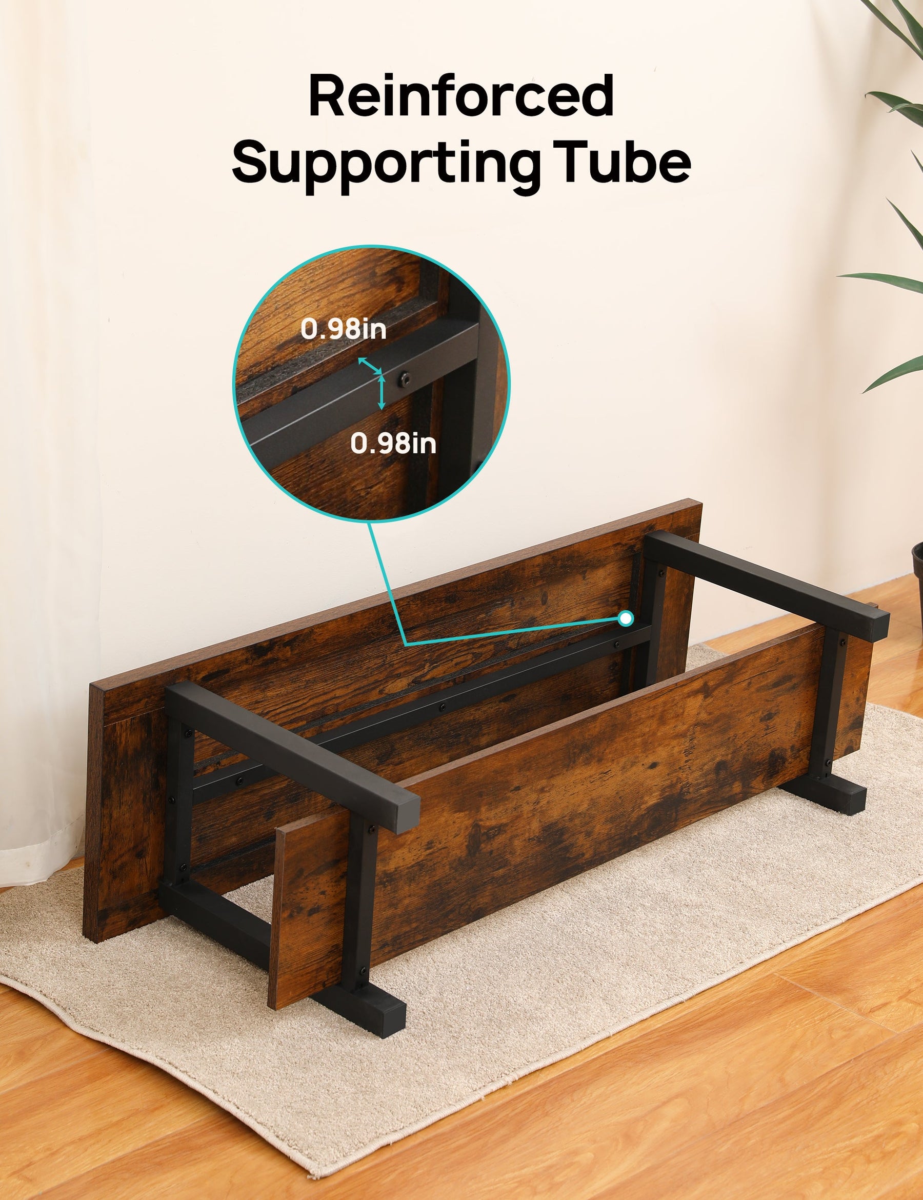 Shoe Bench, Modern Industrial Shoe Rack, Sturdy Shoe Organizer