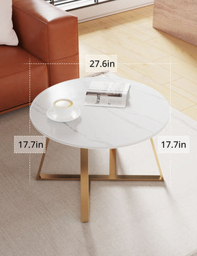 Evajoy Coffee Table, 27.6" Round Coffee Table with Tempered Glass Surface 2024