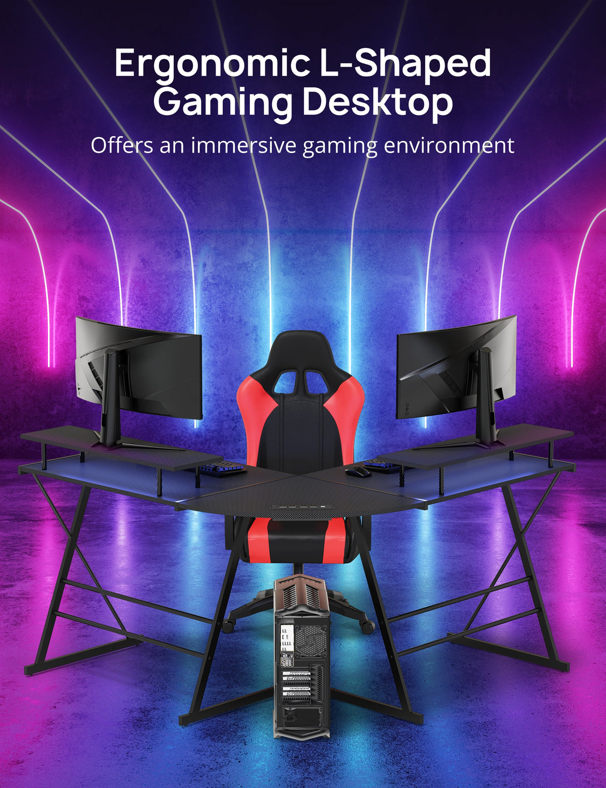 L-Shaped Gaming Desk, 50.4" Gaming Desk