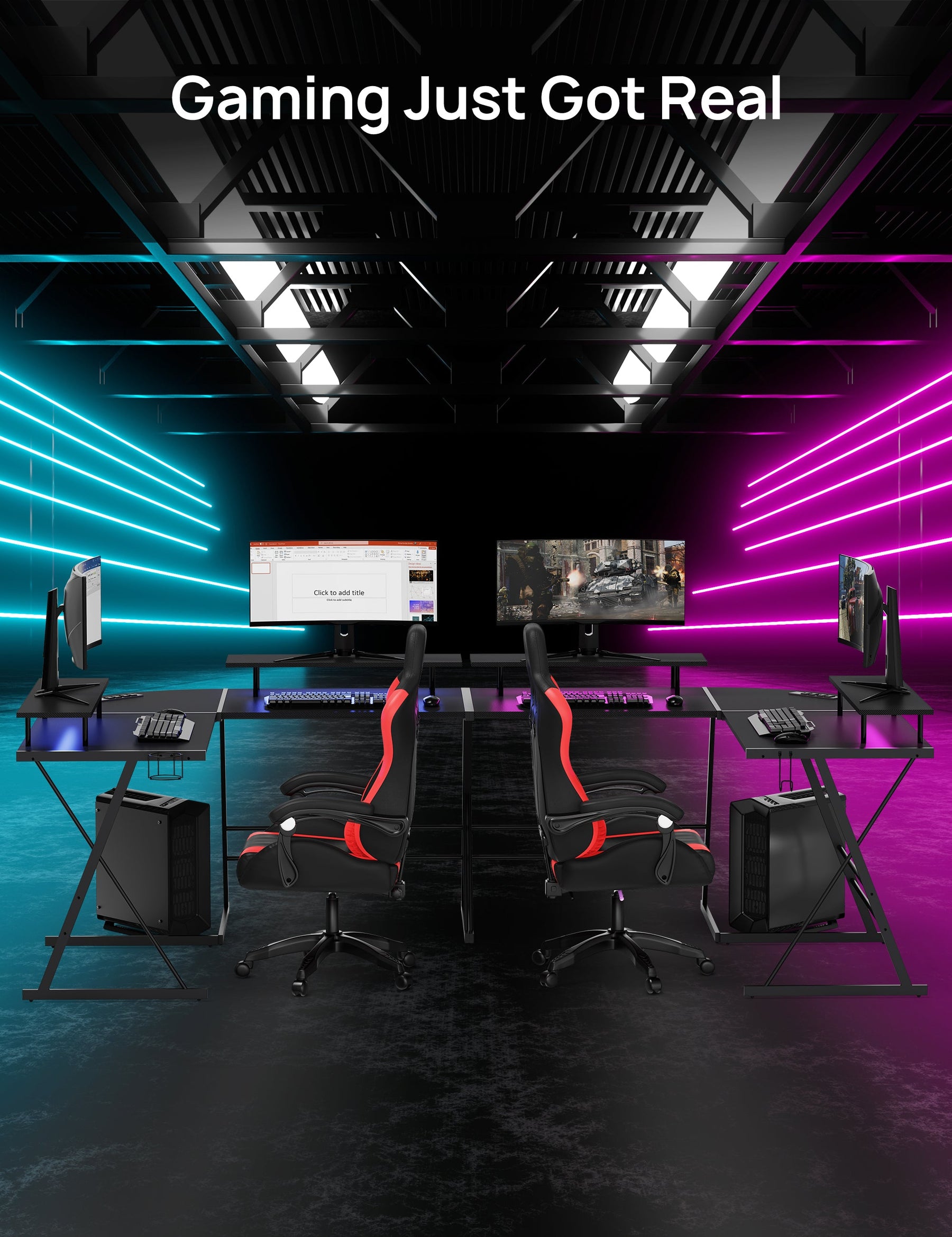 L-Shaped Gaming Desk, 50.4" Gaming Desk